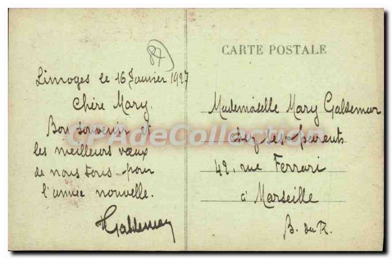 Old Postcard Remembrance Limoges