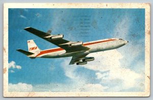 TWA Superjet  Oklahoma City Cancel  1961  Postcard