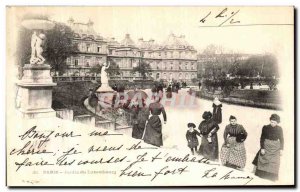 Old Postcard Paris Luxembourg Garden