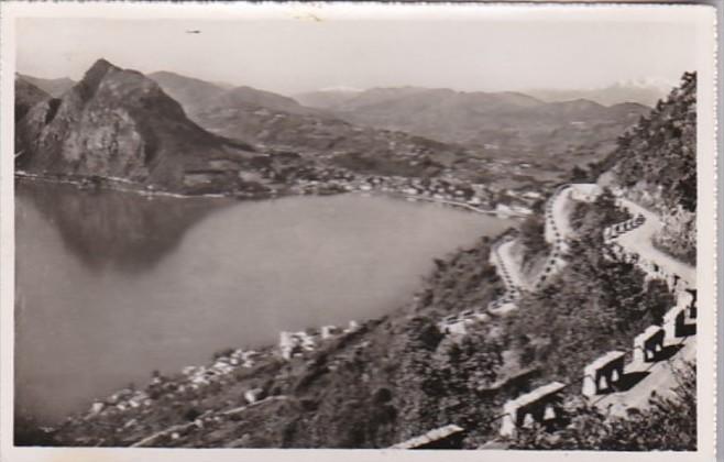 Switzerland Lugano Panorama Monte San Salvatore e Monte Rosa