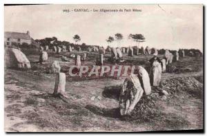 Old Postcard Dolmen Menhir Carnac alignments Petit Menec