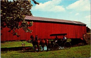 Pennsylvania Amish Country New Holland Amish Surrey At Red Run Covered Bridge