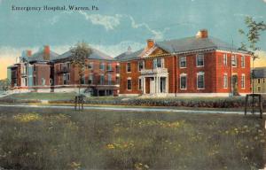 Warren Pennsylvania Emergency Hospital Street View Antique Postcard K87550