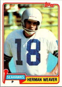 1981 Topps Football Card Herman Weaver Seattle Seahawks sk60463