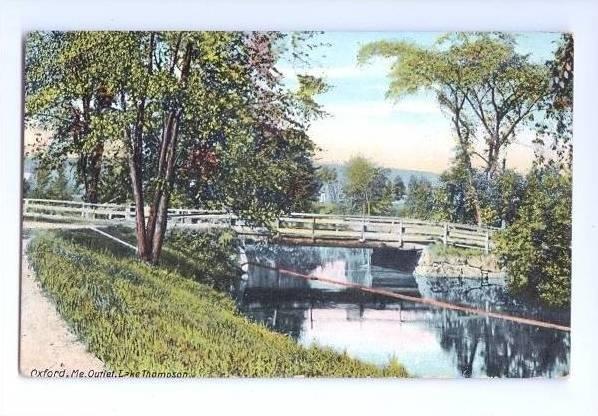 LP84  Oxford, Maine, ME, Postcard, Outlet, Lake Thompson, 