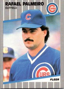 1989 Fleer Baseball Card Rafael Palermo Chicago Cubs sk21002