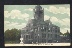 MONMOUTH ILLINOIS WARREN COUNTY COURT HOUSE VINTAGE POSTCARD 1911