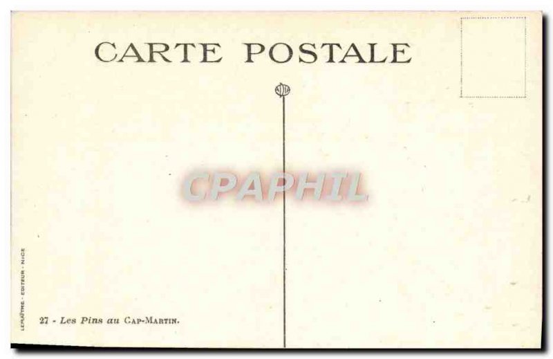 Old Postcard Les Pins in Cap Martin