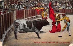 VICENTE SEGURA DESPUES DE UNA ESTOCADA  BULLFIGHTING POSTCARD