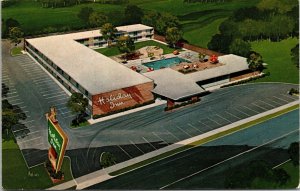 VINTAGE POSTCARD AERIAL VIEW OF HOLIDAY INN HOTEL ST. JOSEPH MISSOURI