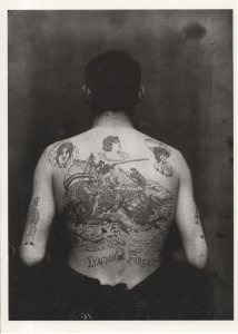 Antique French Vintage Tattoo Man Paris France 1905 Photo Postcard