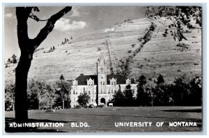 Missoula Montana MT Postcard Admin Bldg University of Montana c1940's RPPC Photo