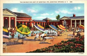 Recreation Unit Saratoga Spa Springs NY New York Linen Postcard UNP VTG Unused