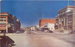 Autos Broad Street 1940s Postcard Globe Arizona Roberts Intermountain 4121