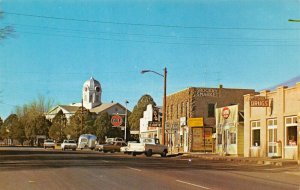 Ft. Davis Texas Town View Gas Station and Pharmacy Vintage Postcard U1180