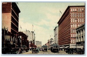 Portage Avenue Looking East Trolley Cars Winnipeg Canada Unposted Postcard