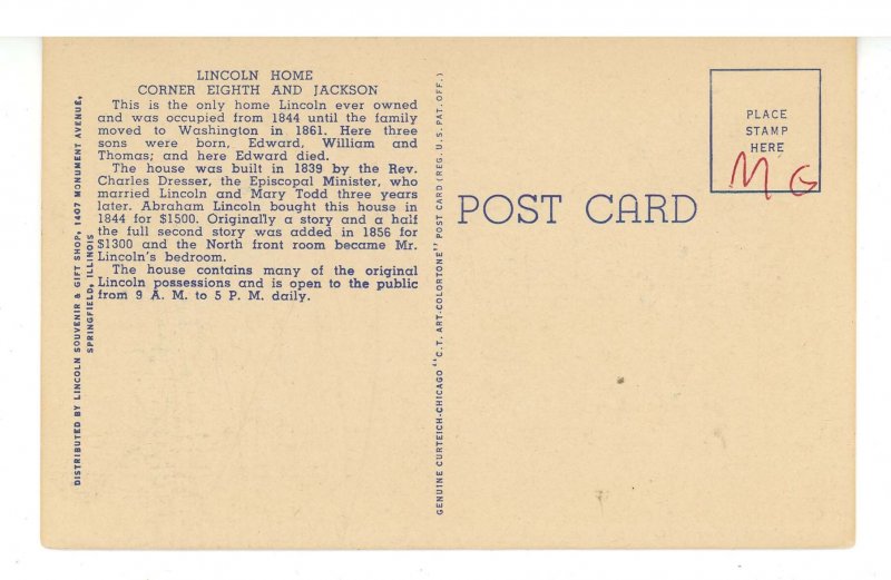 IL - Springfield. Abraham Lincoln's Home, Entrance