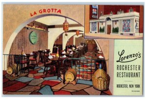 c1940 Lorenzo Rochester Restaurant Chestnut Street Rochester New York Postcard 