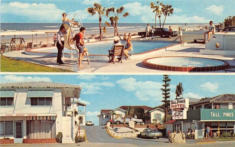 Daytona Beach Florida 1960s Postcard Tall Pines Oceanfront Motel