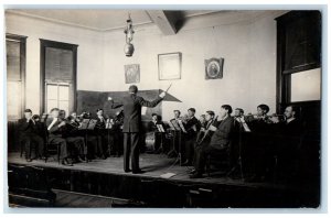 c1910's College Music Class Charles City Iowa IA RPPC Photo Antique Postcard