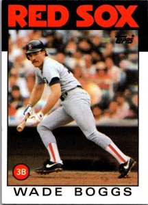 1986 Topps Baseball Card Wade Boggs Boston Red Sox sk2629