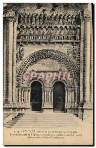 Old Postcard Vouvant Canton De La Chataigneraie Main door of & # 39eglise