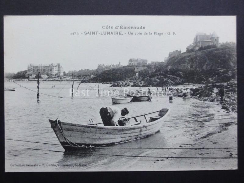 France: SAINT LUNAIRE Un coin de la Plage - Old Postcard