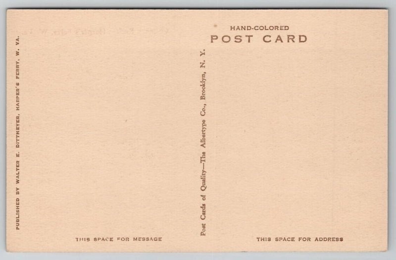 Chimney Rock Harpers Ferry WV Hand Colored Postcard P21