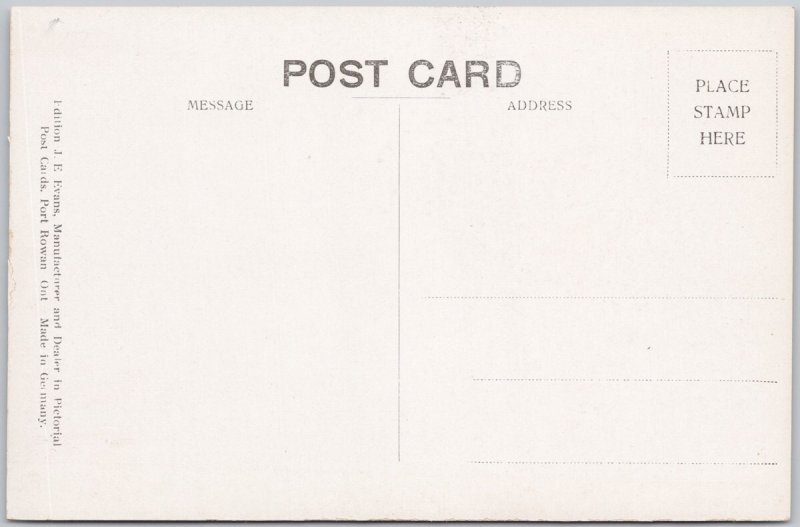 Public Library Hanover Ontario Canada Statue Vintage Lithograph Postcard H81