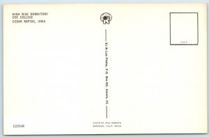 c1970s Cedar Rapids, IA Coe College High Rise Dormitory Dorm Brutalism PC A233