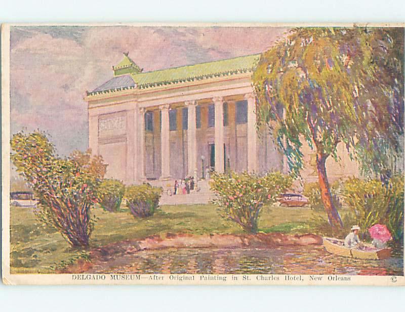 1950's POSTCARD OF PAINTING AT ST. CHARLES HOTEL New Orleans Louisiana LA hr1578