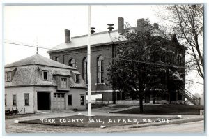 c1950's York County Jail View Alfred Maine ME RPPC Photo Unposted Postcard