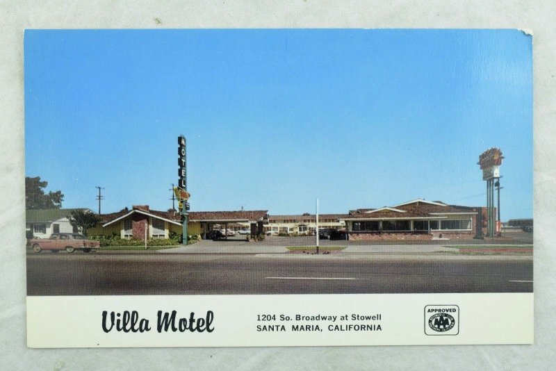 Villa Motel, Santa Maria, Cal. Vintage Postcard P106