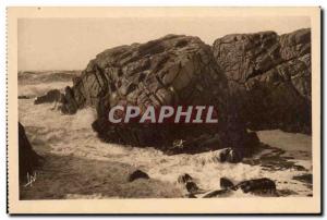 Quiberon Old Postcard Rocks Port Bara