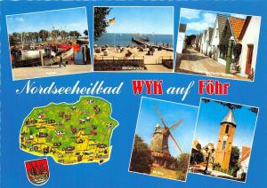 BG9863 windmill map nordseeheilbatd wyk auf fohr germany