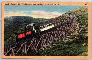 1952 Jacob's Ladder Mount Washington Cog Railway White Mountains NH Postcard