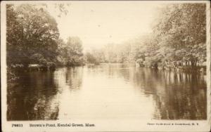 Kendal Green MA Brown's Pond c1910 Real Photo Postcard