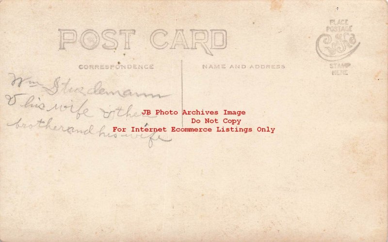 Studio Shot, RPPC, Two Brothers with their Wives, Photo