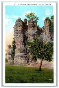 View Of Cyclopean Towers Near Mt. Solon Virginia VA, Chimney Rocks Postcard
