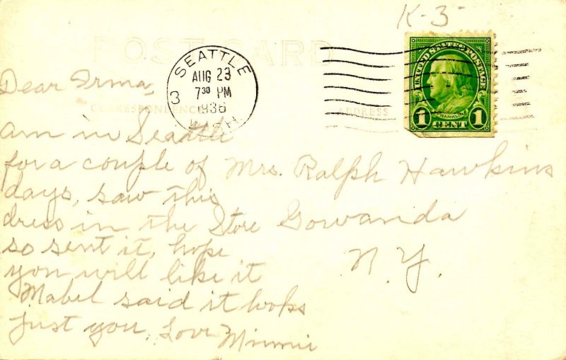 WA - Mt. Rainier and Yakima Park.   *RPPC