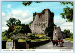Jaunting Car at Ross Castle KILLARNEY Co. Kerry IRELAND 4x6 Postcard
