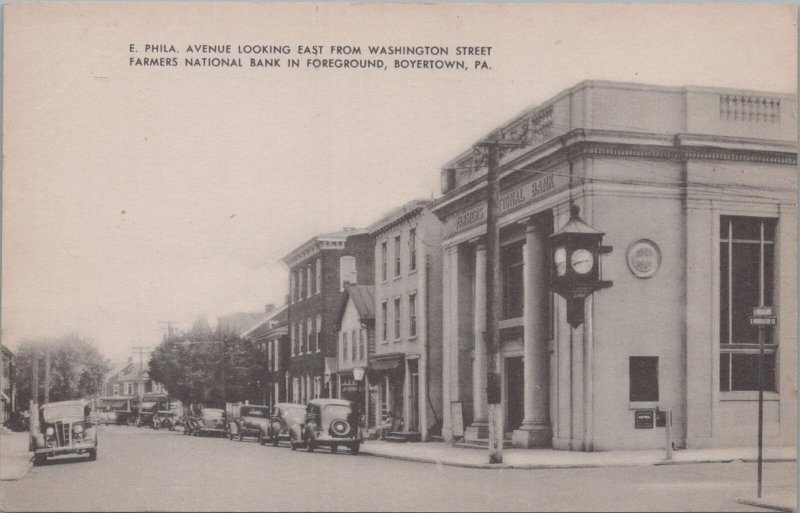 Postcard E Philadelphia Avenue Looking East Washington St Boyertown PA