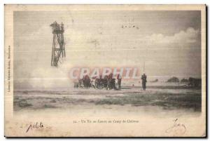 Old Postcard An Army Shooting Canon at Camp Chalons