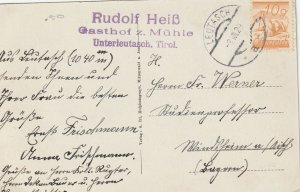 VINTAGE POSTCARD MUHLE GUESTHOUSE AT UNTERLEAUTASCH TIROLS AUSTRIA 1929