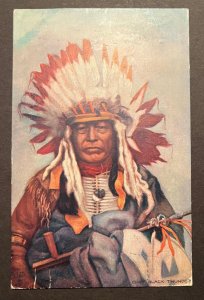 Mint USA Postcard Native American Indian Chief Black Thunder Portrait