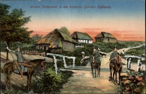 Russia German Soldiers WWI Horses Used/Feldpost c1917 Postcard