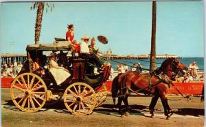 SANTA BARBARA, CA California    STAGECOACH, FIESTA Parade    c1950s    Postcard