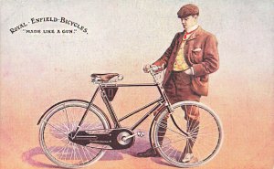 Royal Enfield Bicycles Made Like A Gun Man Postcard