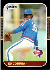 1987 Donruss Baseball Ed Correa Texas Rangers sk20328