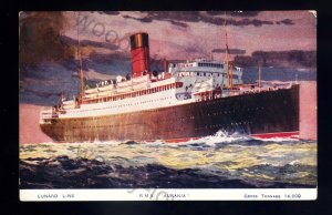 LS2480 - Cunard Liner - Aurania - artist Odin Rosenvinge - postcard